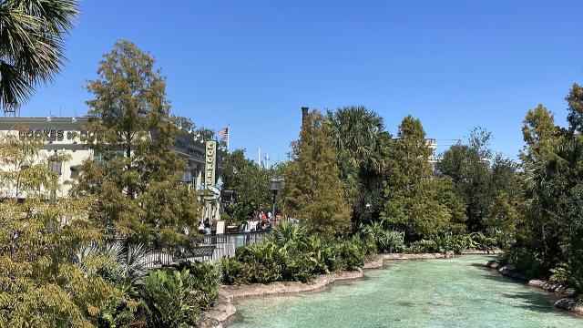 Disney Springs on a sunny day at Walt Disney World.